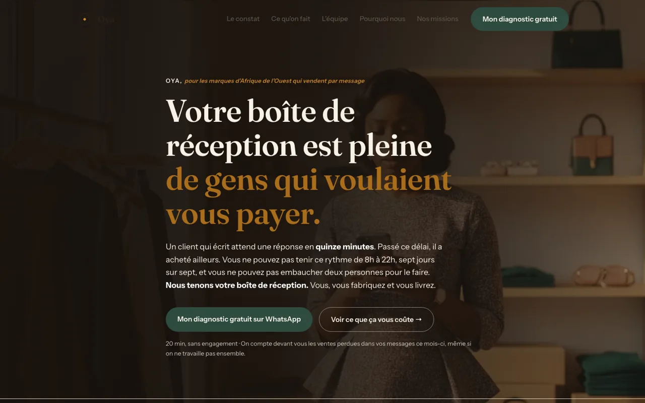 Page d'accueil d'oyateam.com